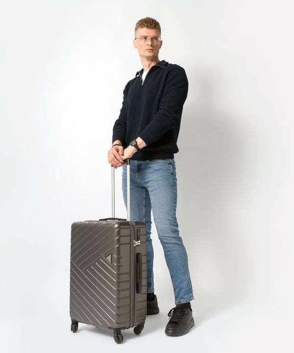 Średnia walizka na kółkach antracytowa