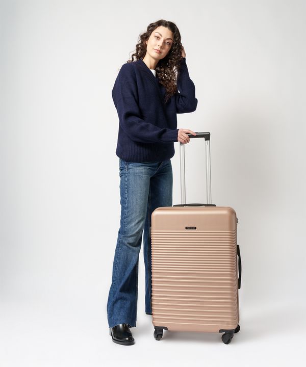 Walizka średnia na 4 kółkach szampańska