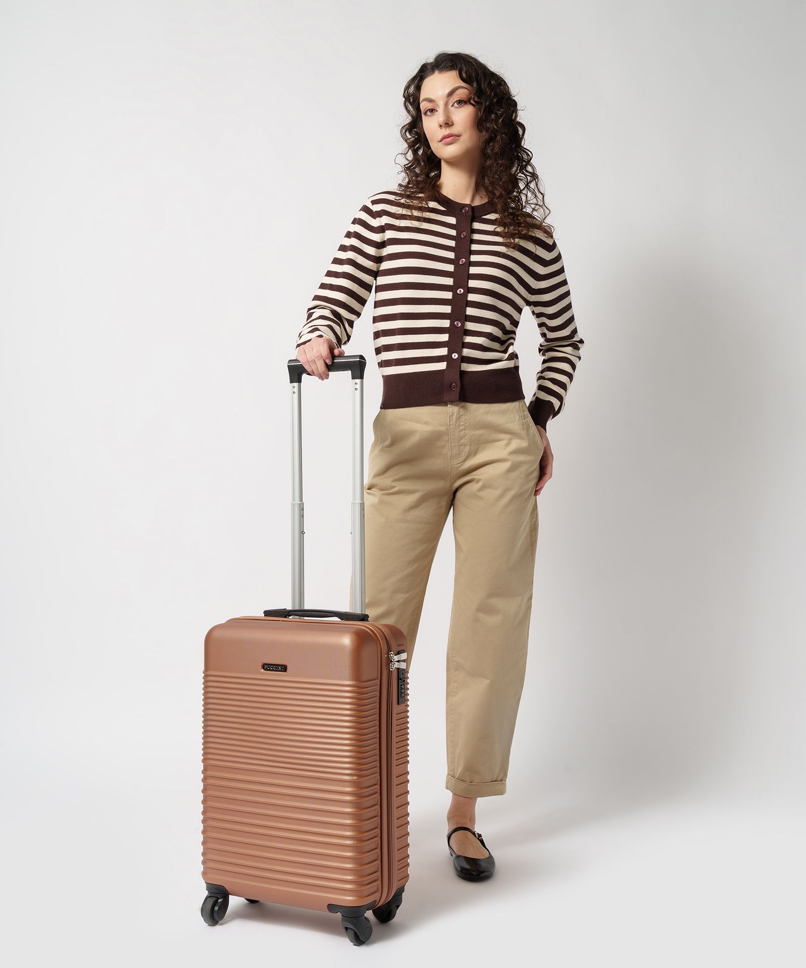Walizka kabinowa na 4 kółkach karmelowa - Sklep Puccini