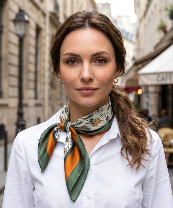 Apaszka jedwabna w kwiaty