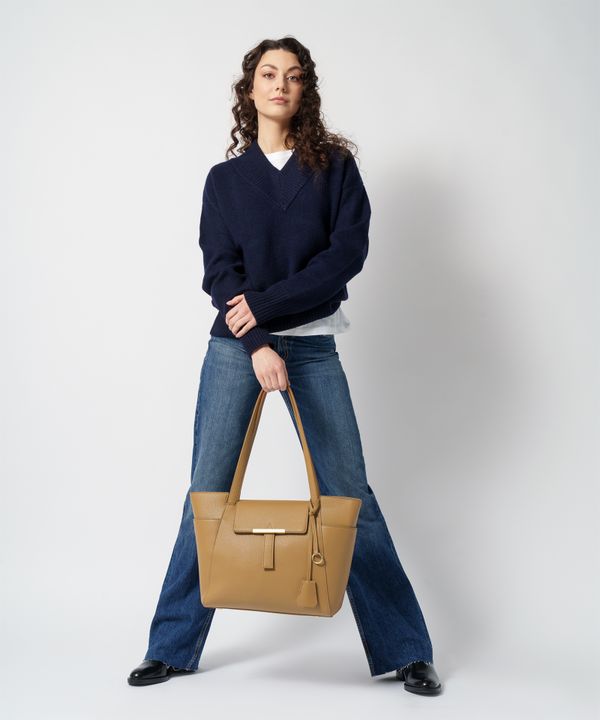 Duża torebka damska shopperka brązowa