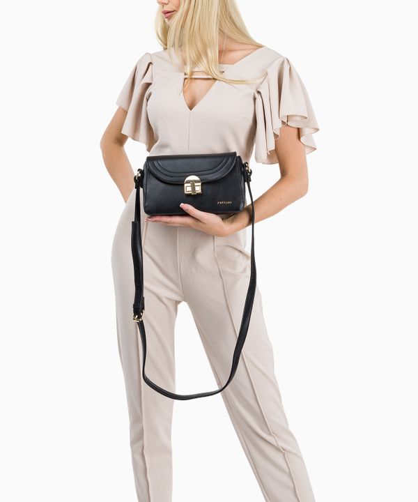 Elegancka czarna torebka damska usztywniana