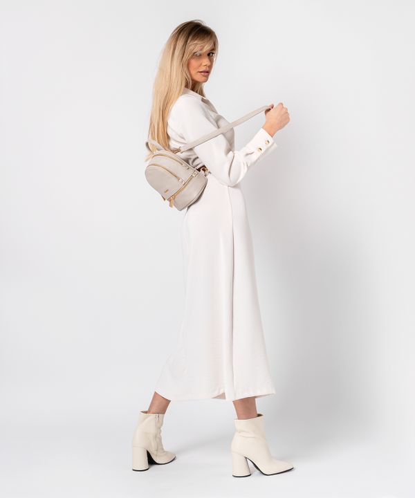 Mini plecak damski beżowy