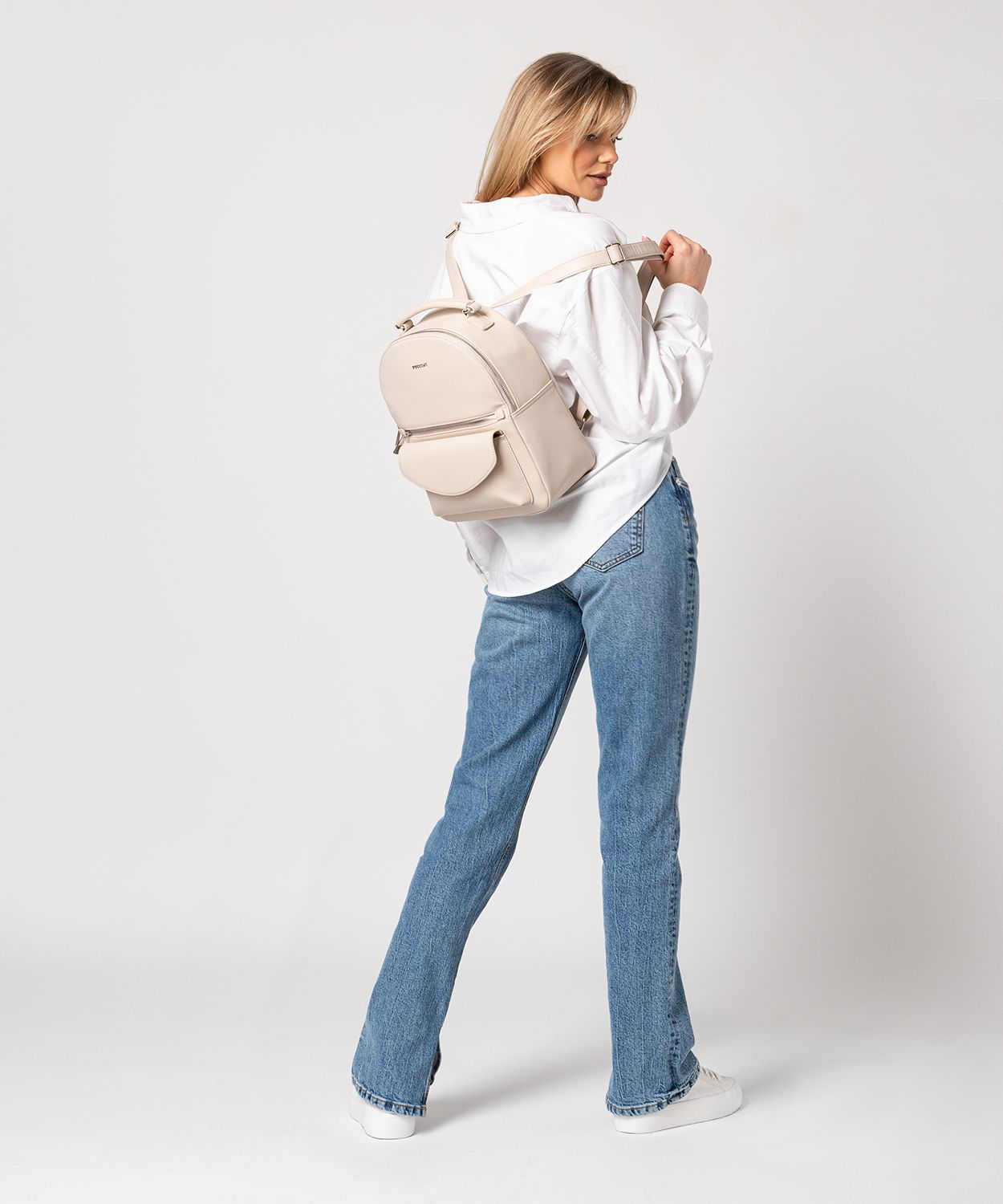 Duży plecak damski beżowy