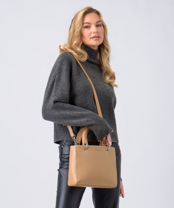 Stylowa damska torebka mini beżowa