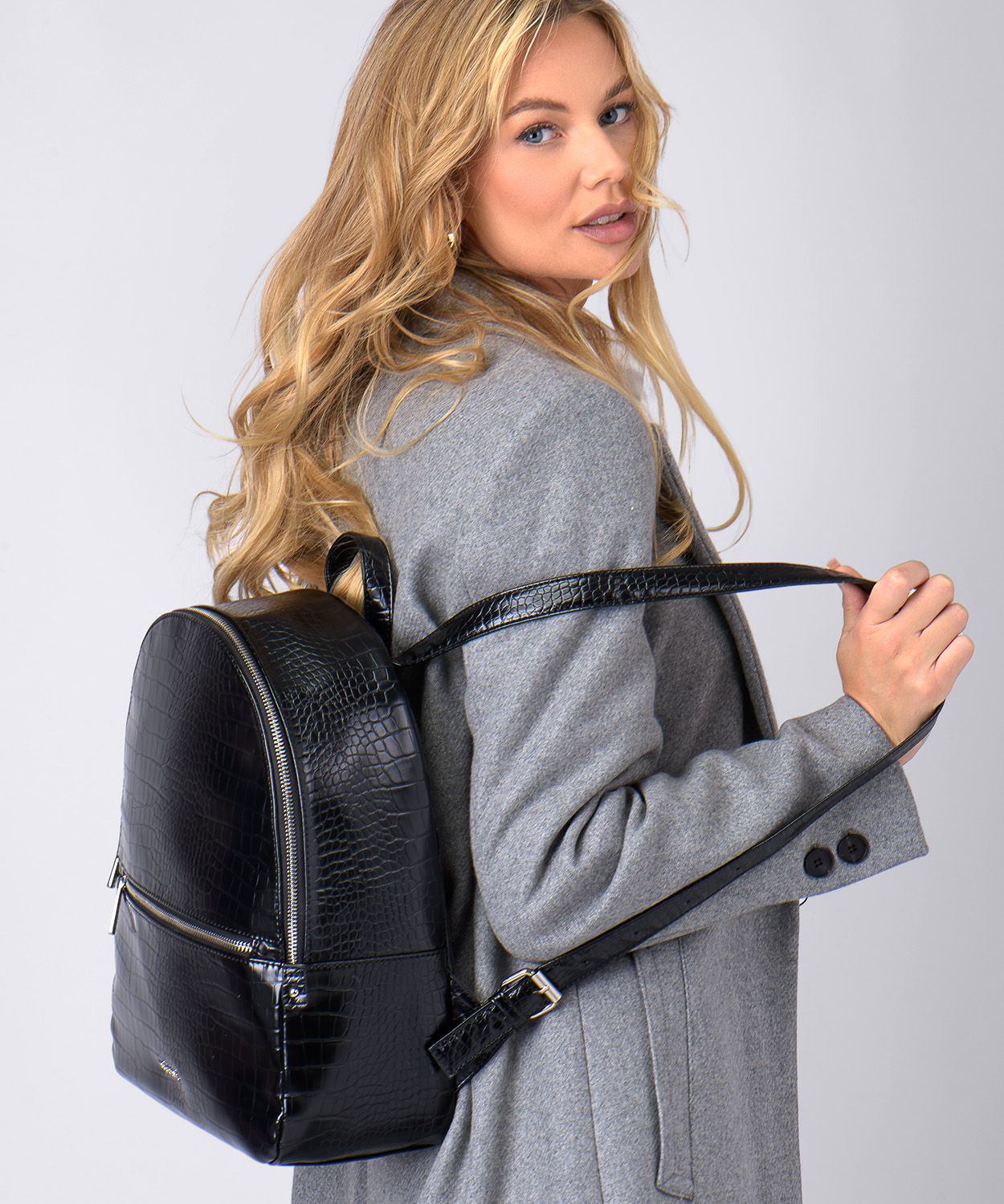 Damski plecak crocco czarny - Sklep Puccini