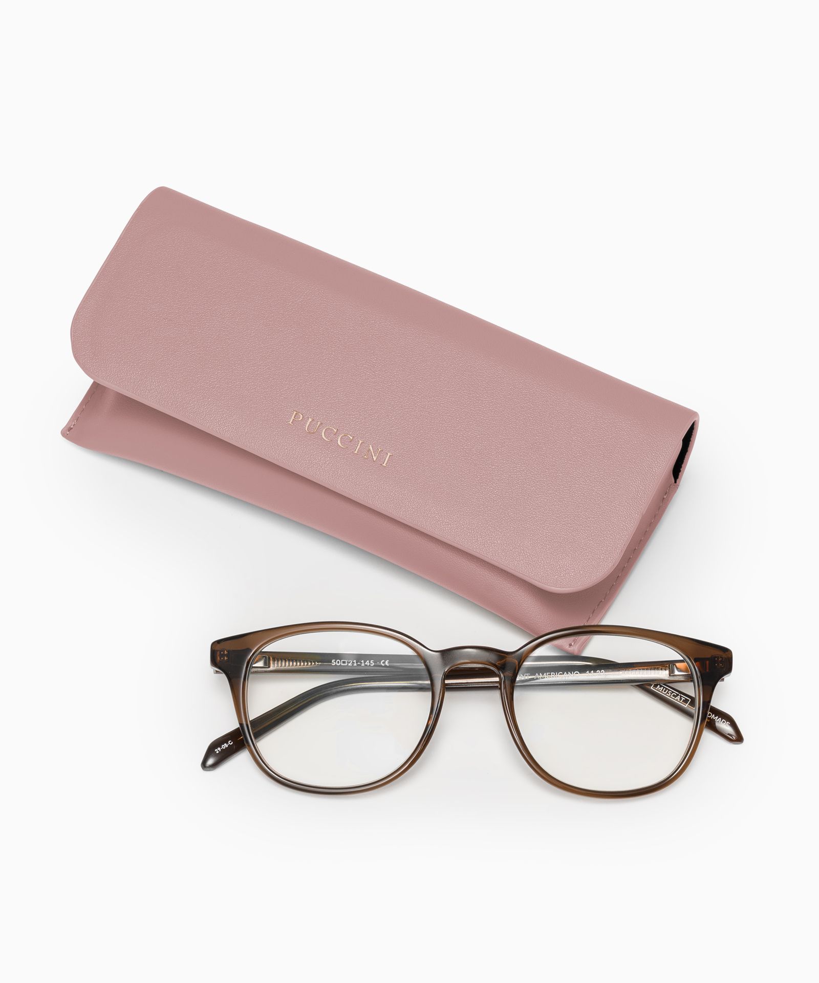 Etui na okulary ze skóry ekologicznej różowe