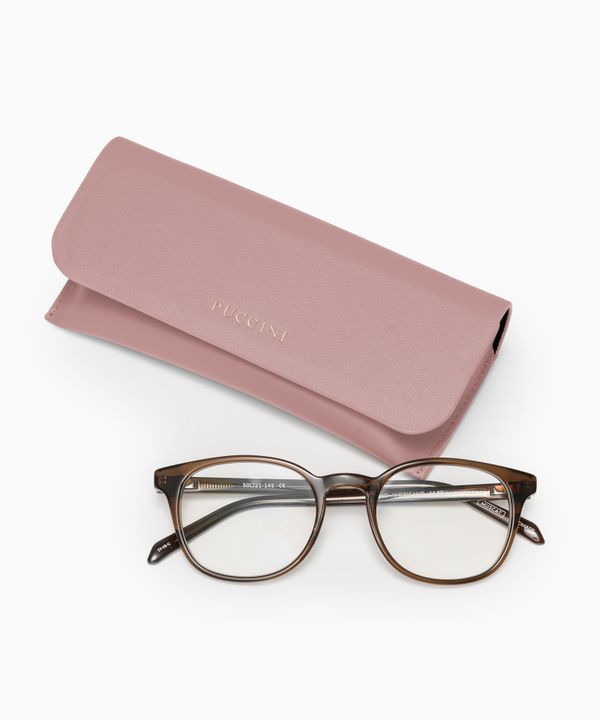 Etui na okulary ze skóry ekologicznej różowe