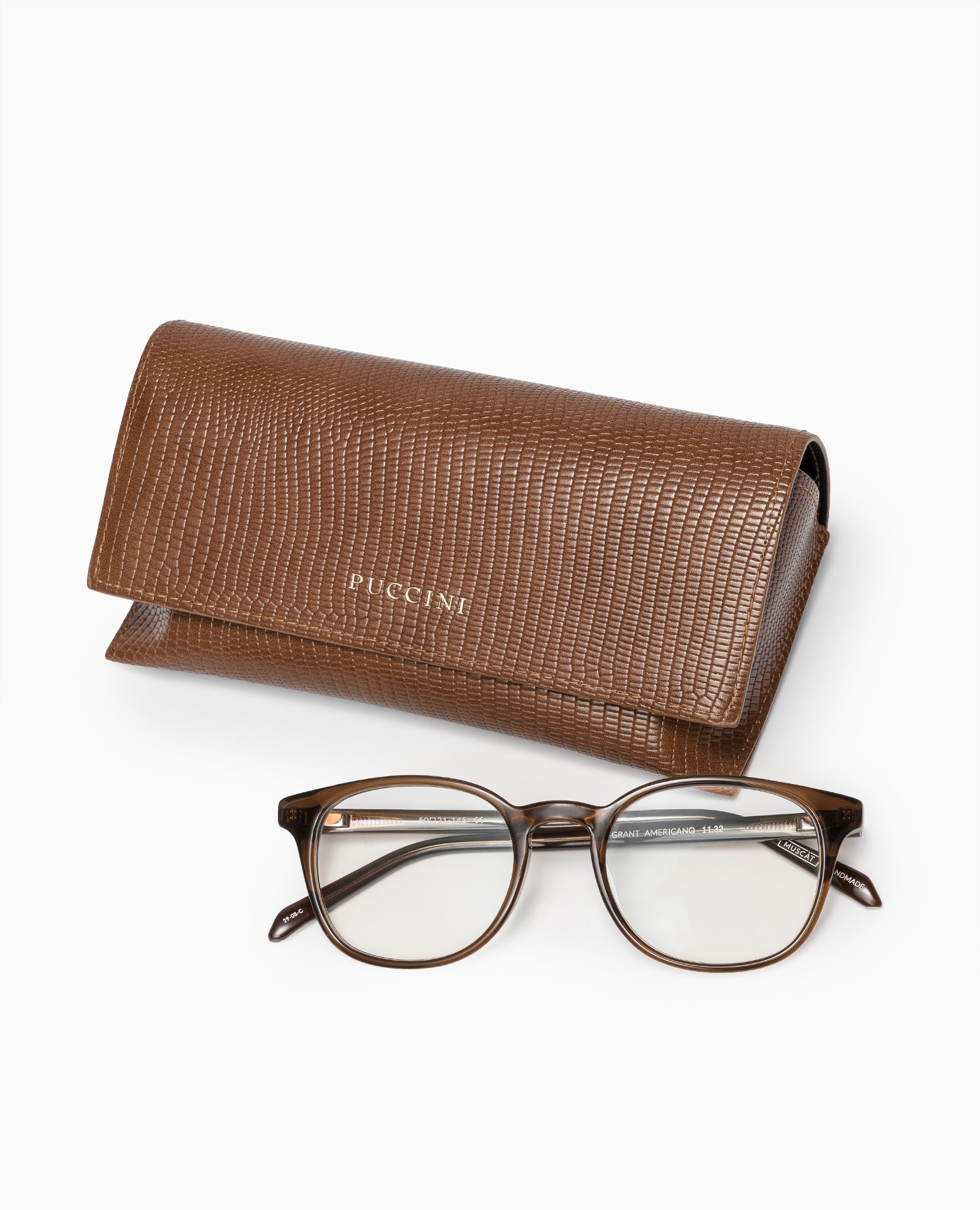 Etui na okulary brązowe
