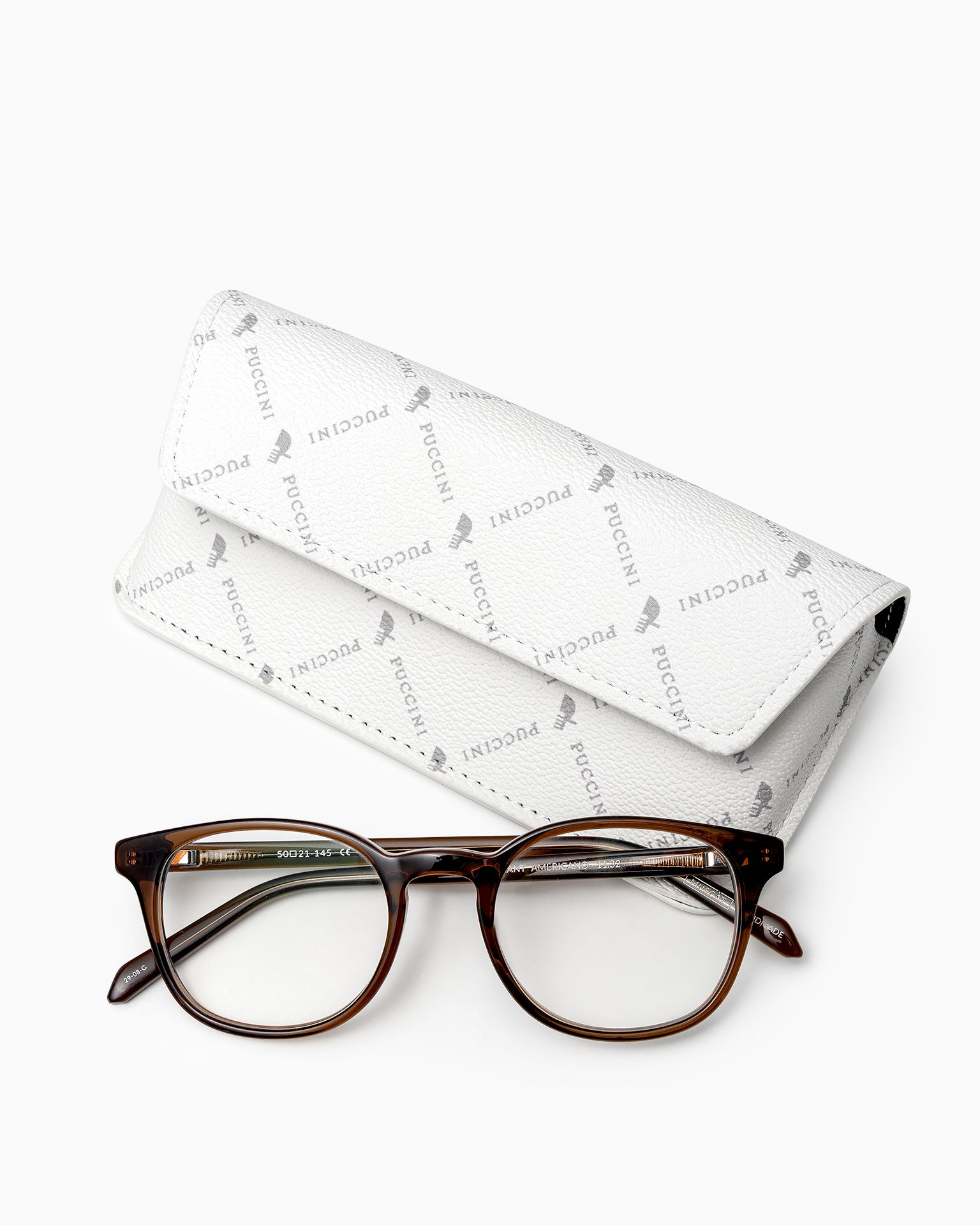 Etui na okulary monogram biały