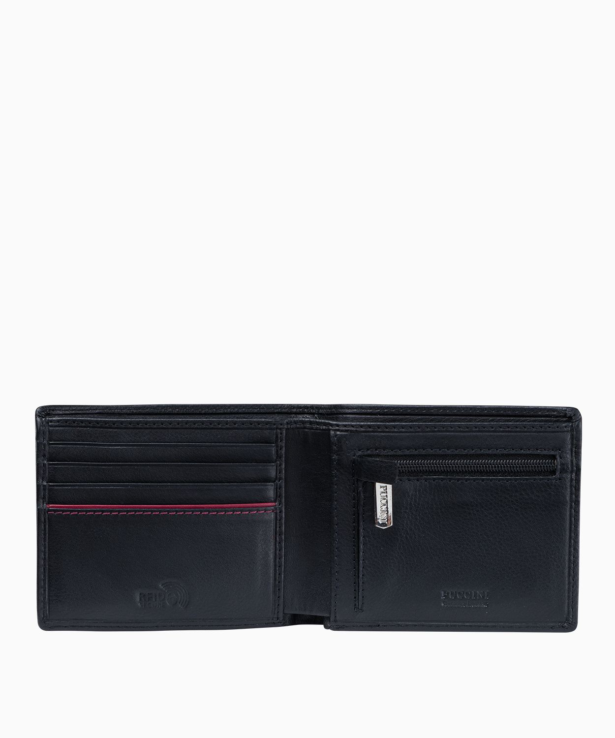 Czarny skórzany portfel męski z etui na karty