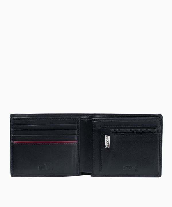 Czarny skórzany portfel męski z etui na karty