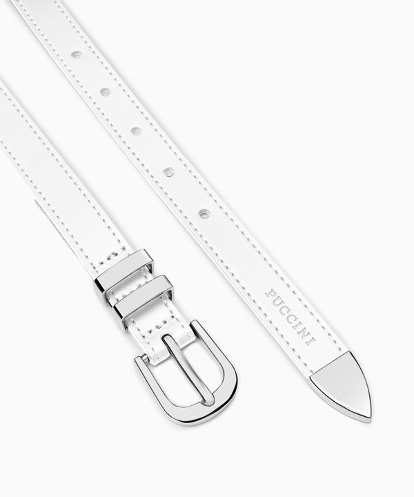 Pasek damski skórzany biały rozmiar S