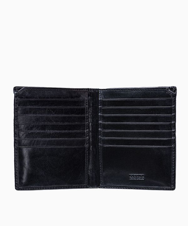 Elegancki czarny portfel męski skórzany