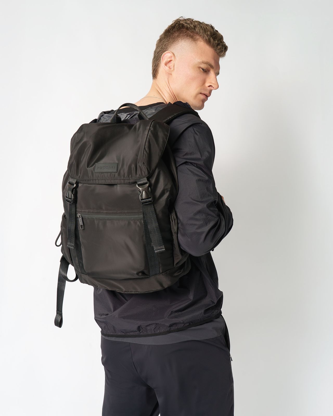 black puccini leather backpack Personalized with Side Pockets Personalized (White) This piece is scratch Black James Leather Backpack -