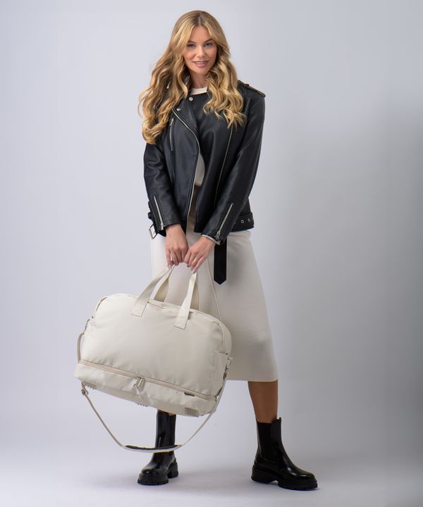 Torba sportowa duża jasnobeżowa