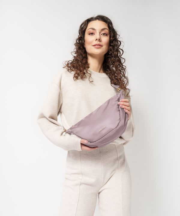 Miękka torebka półksiężyc różowa