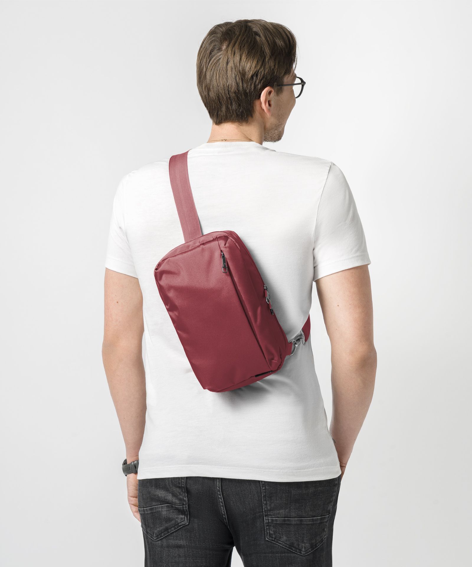 Plecak na jedno ramię sling bag czerwony