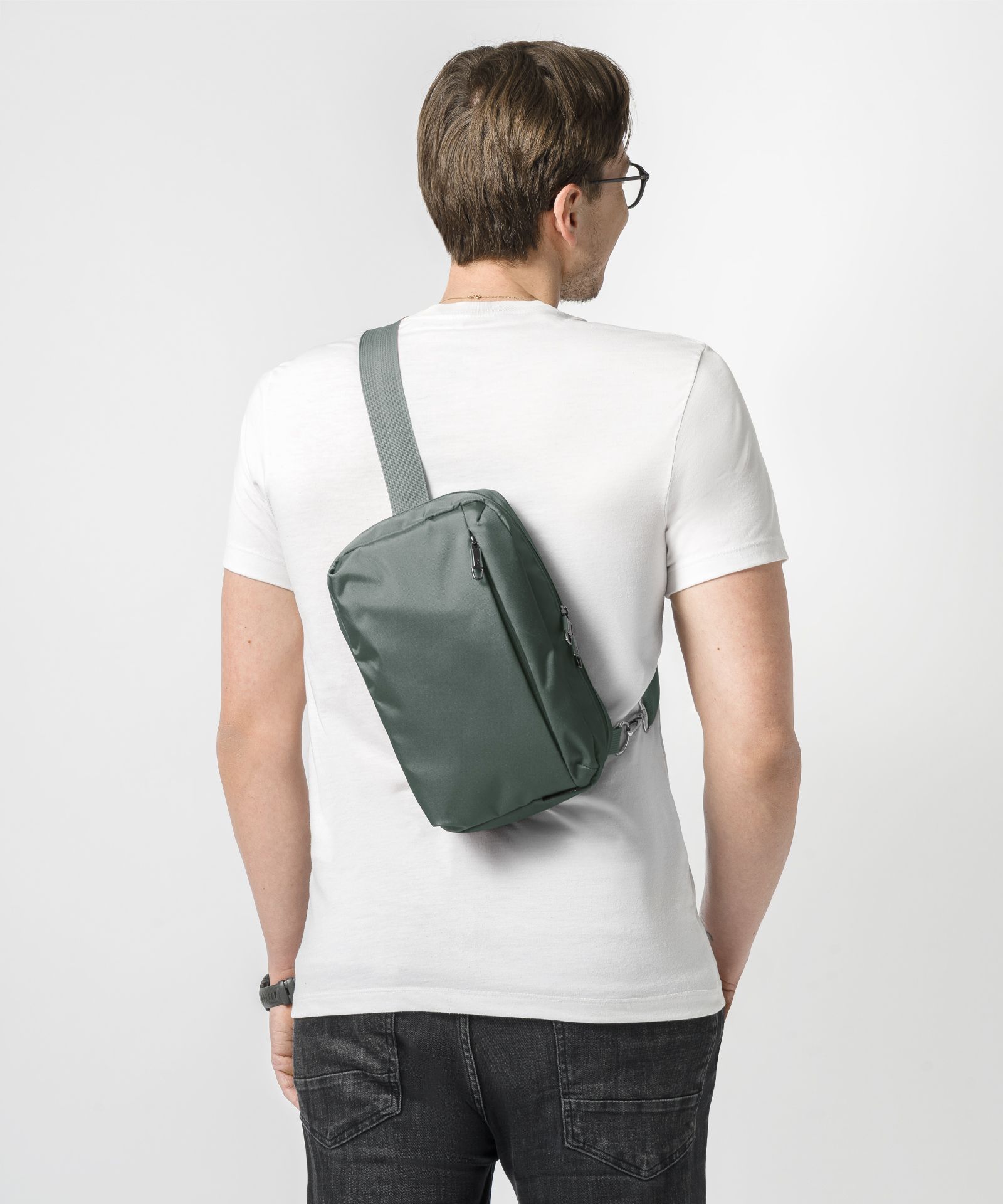 Plecak na jedno ramię sling bag zielony