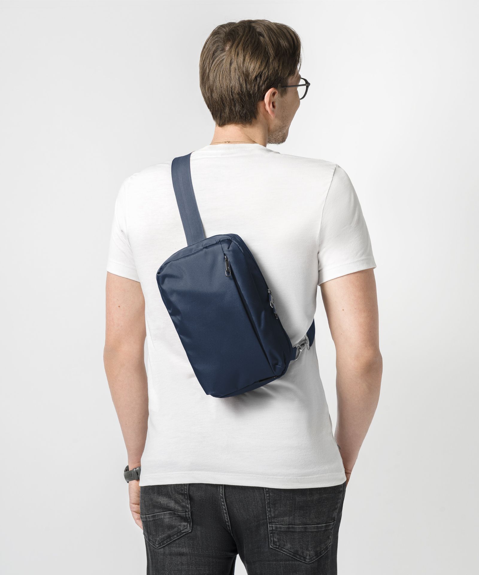 Plecak na jedno ramię sling bag granatowy