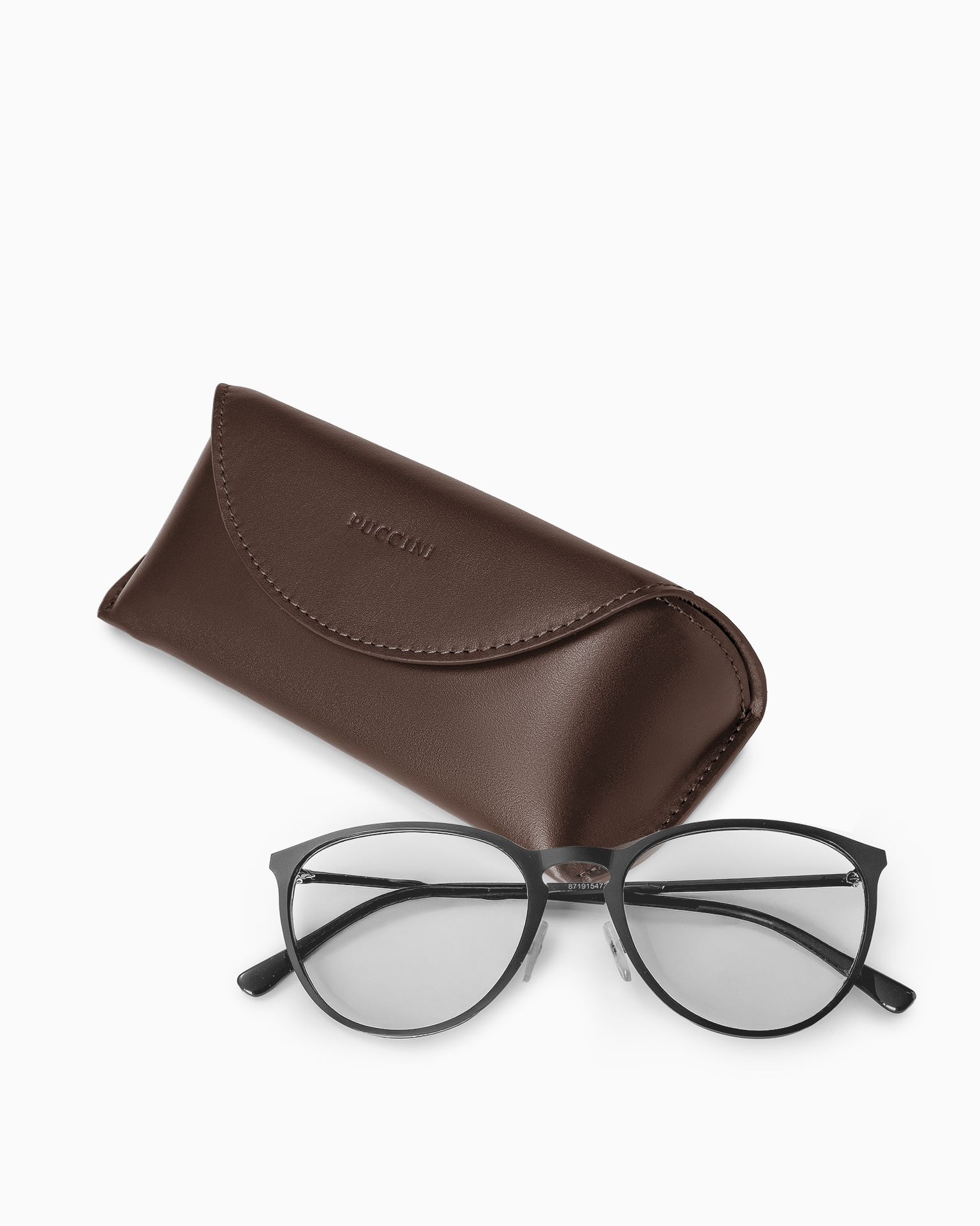 Etui na okulary skórzane ciemnobrązowe
