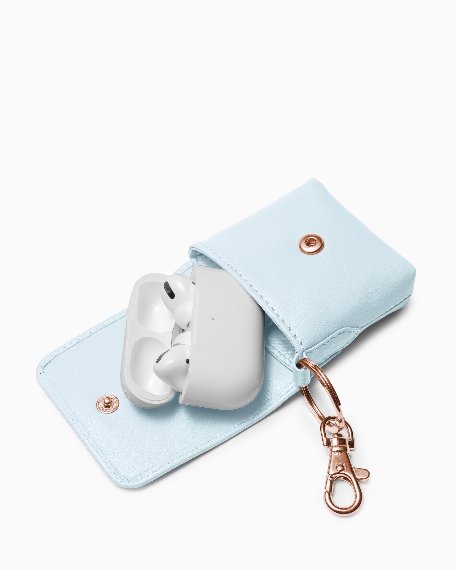 Etui na słuchawki ze skóry naturalnej niebieskie