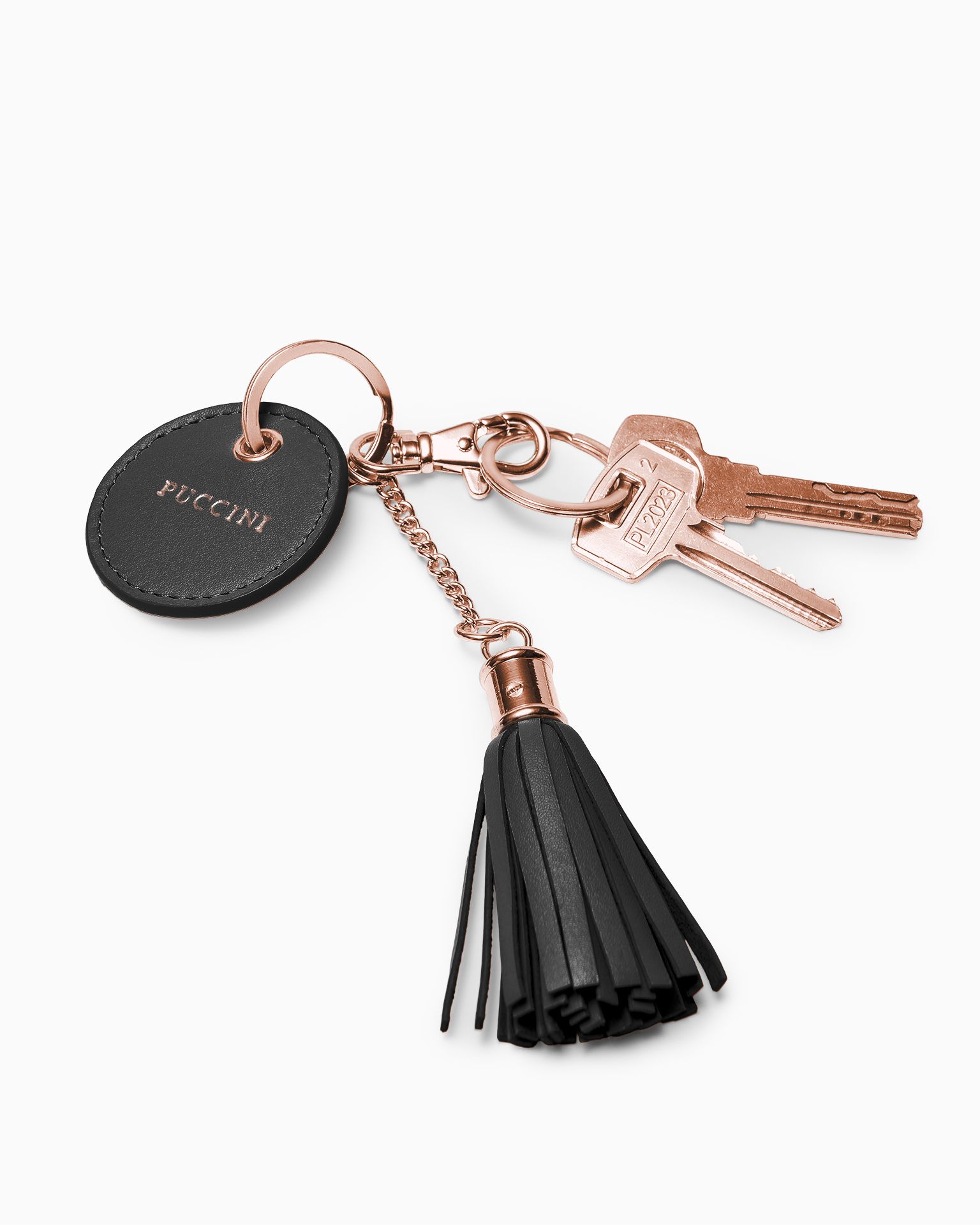 Brelok do kluczy ze skóry naturalnej czarny