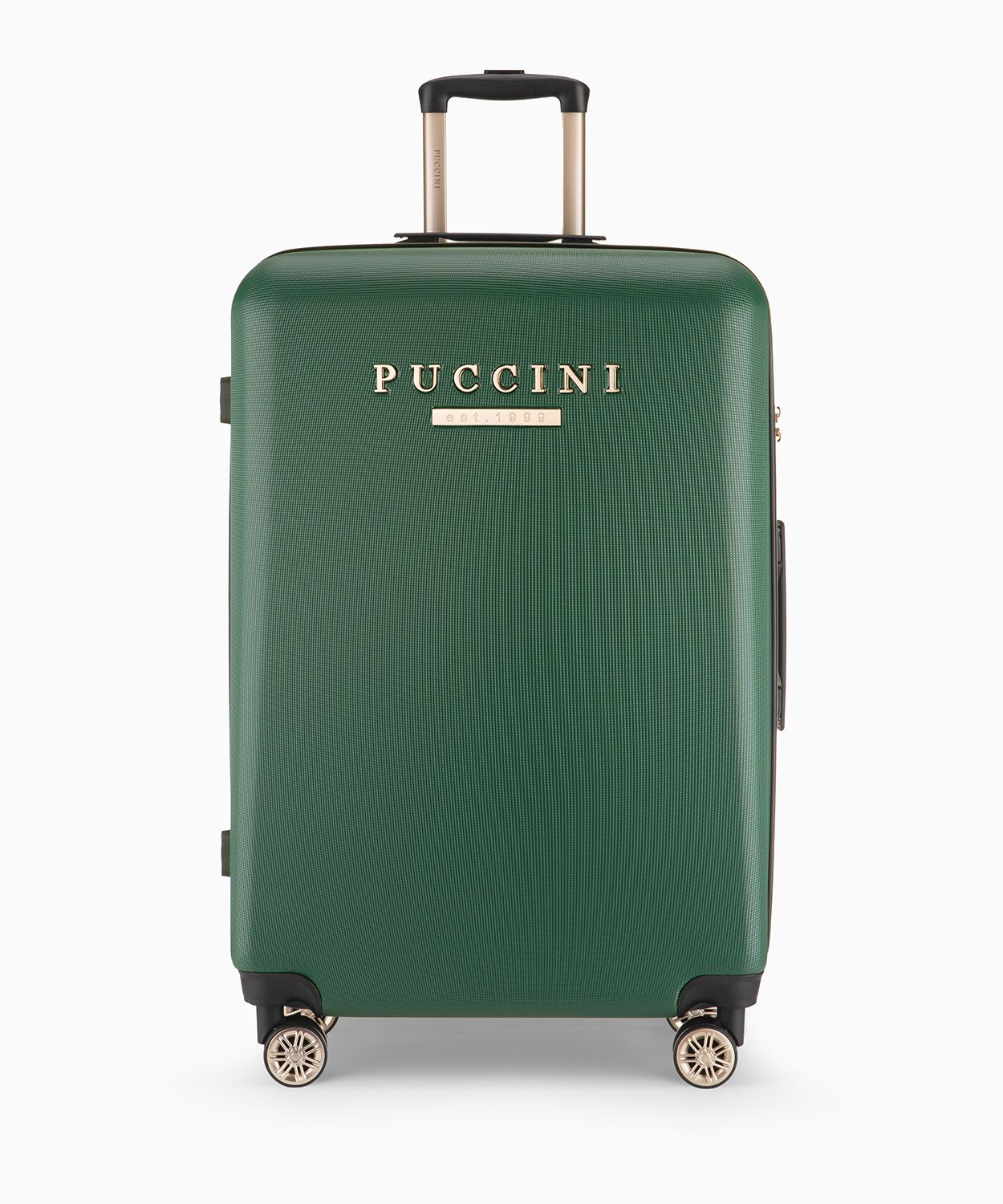 Duża walizka z ABS-u na kółkach butelkowa zieleń