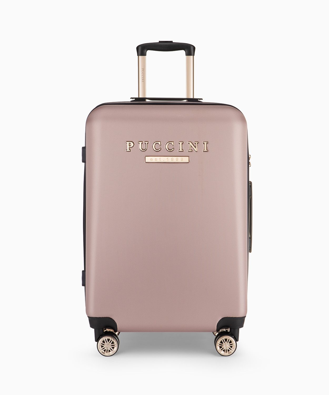 Średnia walizka na kółkach różowa