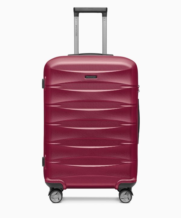 Walizka średnia z ABS twarda bordowa