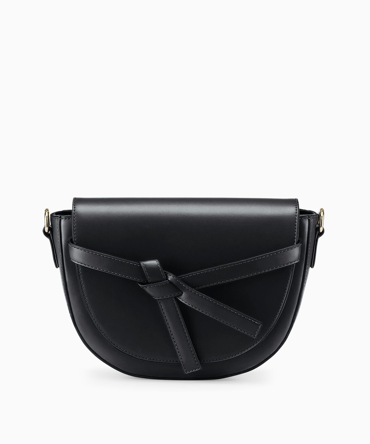 Mała torebka damska z ozdobnym węzłem czarna