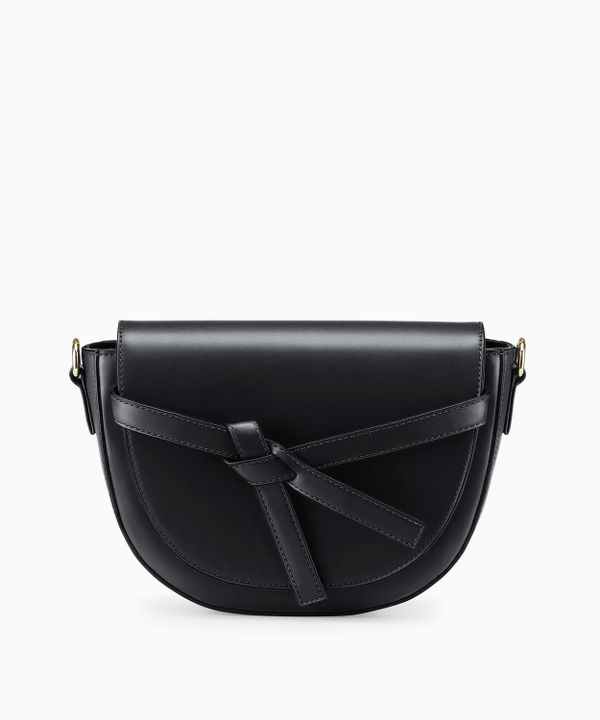 Mała torebka damska z ozdobnym węzłem czarna