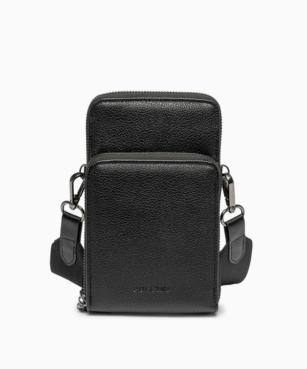 Torebka na telefon na szerokim pasku czarna