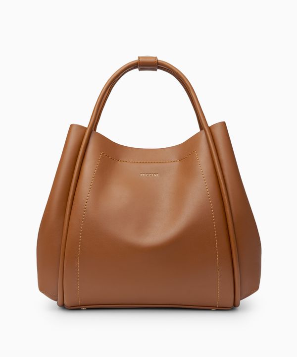 Torebka damska typu worek brązowa