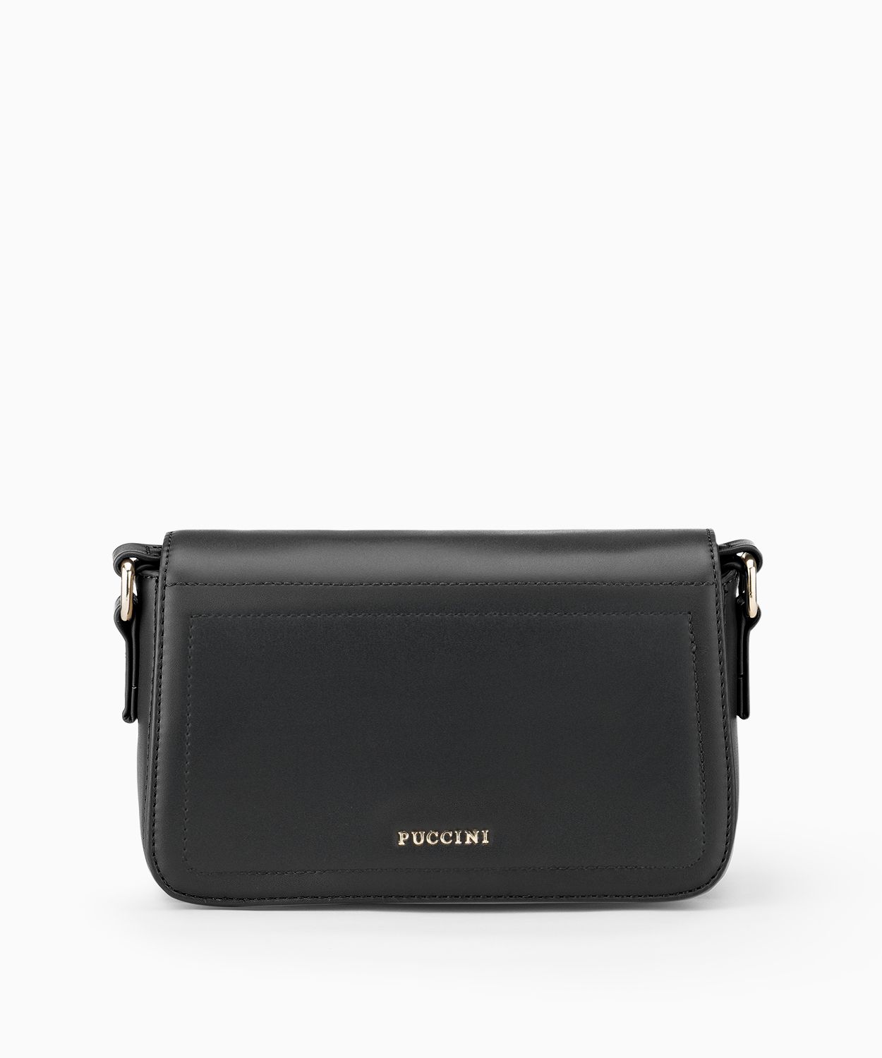 Torebka damska listonoszka z regulowanym materiałowym paskiem czarna