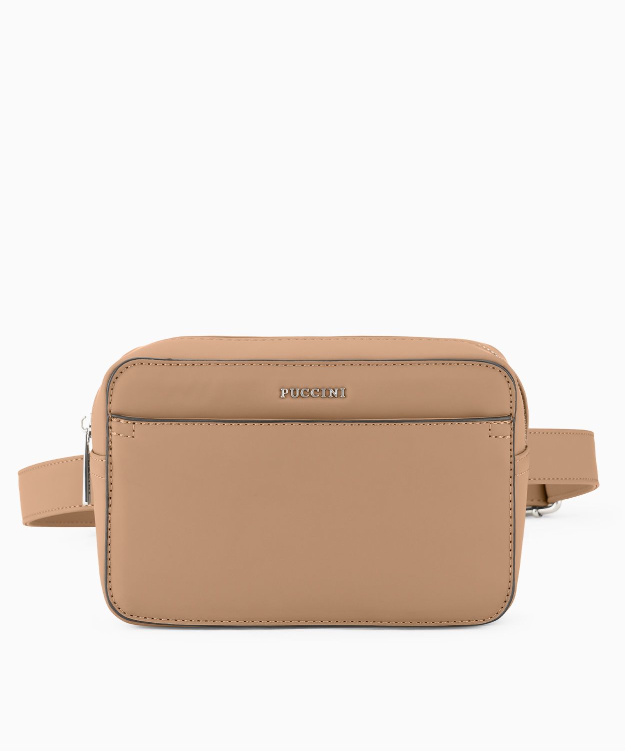 Nerka damska prostokątna z miękkiej skóry ekologicznej brązowa