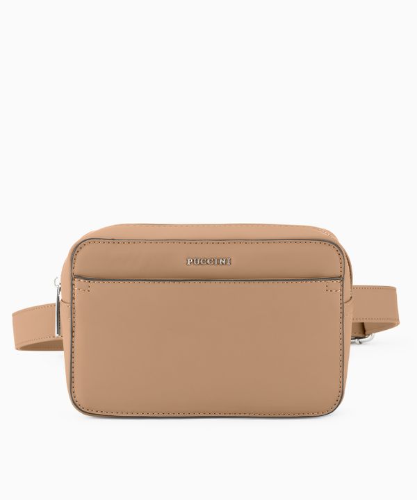 Nerka damska prostokątna z miękkiej skóry ekologicznej brązowa