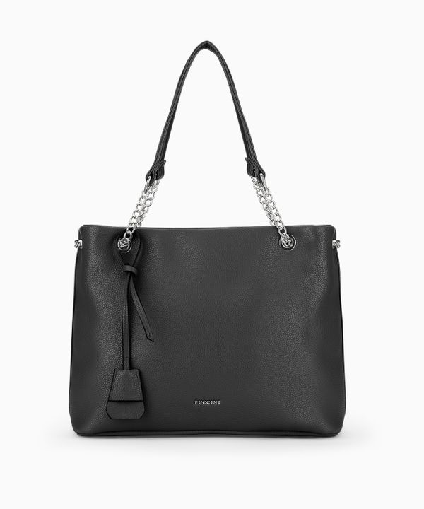 Torebka damska shopperka prostokątna na ramię czarna