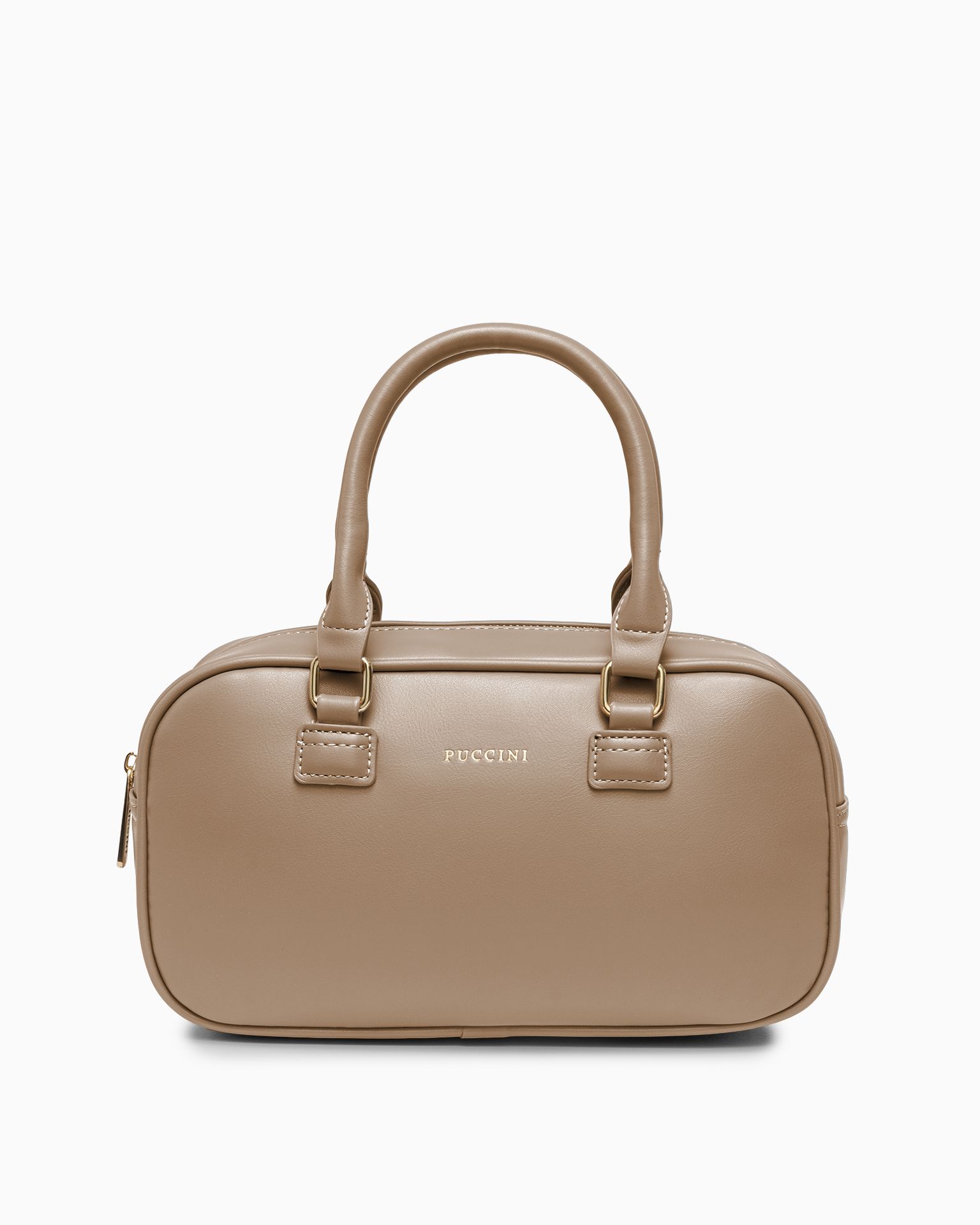 Torebka damska typu kuferek mała beżowa