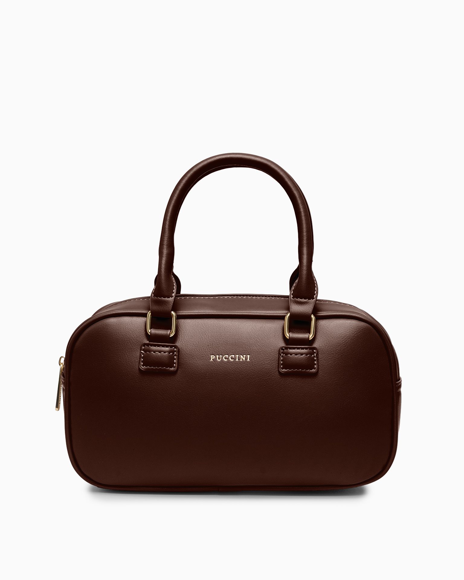 Torebka damska typu kuferek mała brązowa