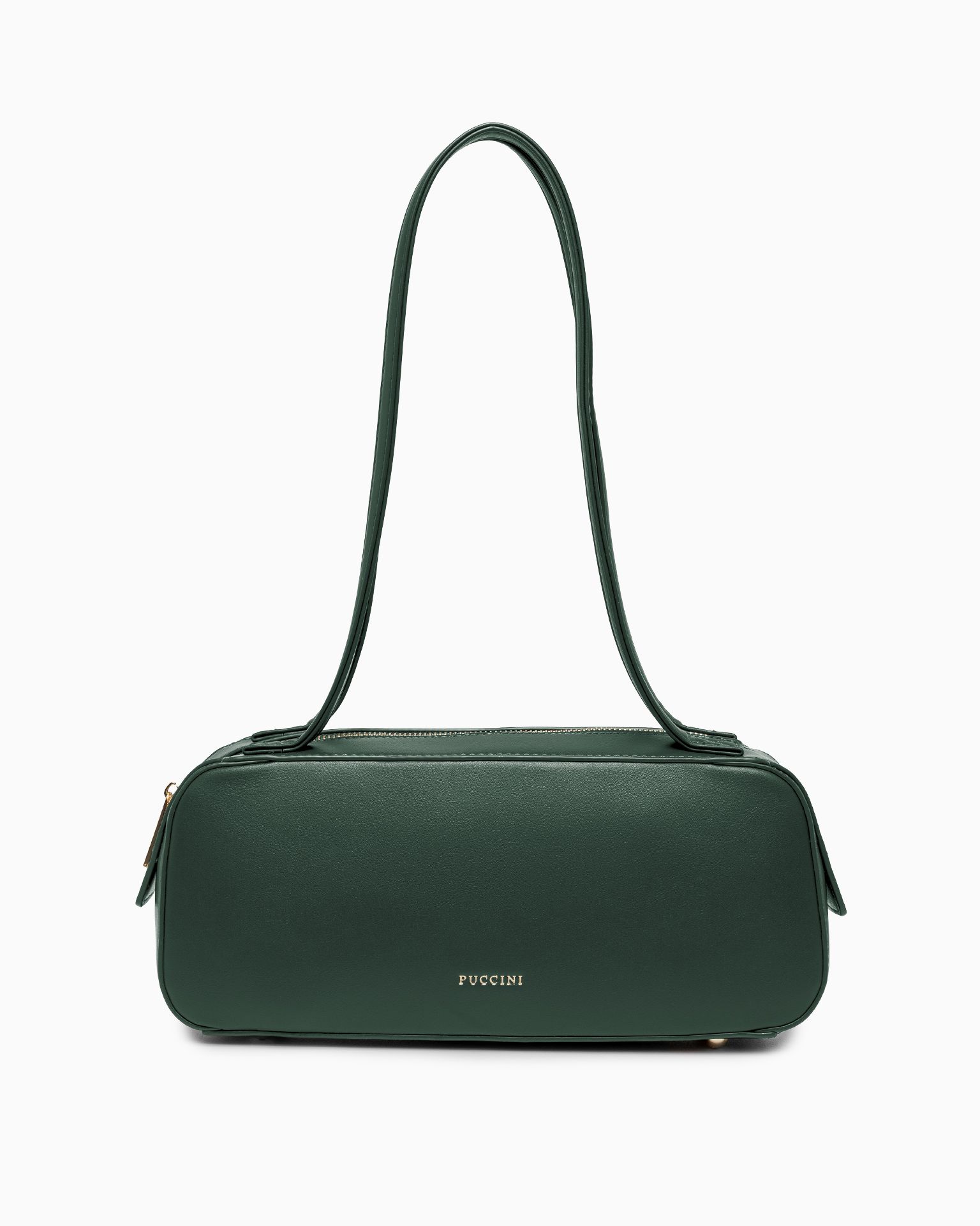 Torebka damska bagietka ze skóry ekologicznej zielona