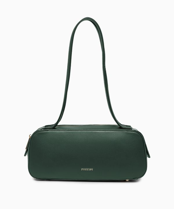 Torebka damska bagietka ze skóry ekologicznej zielona