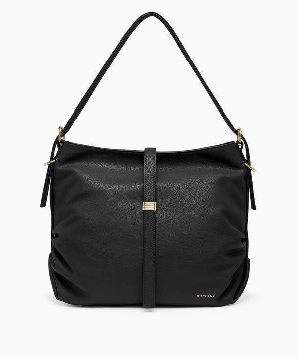 Torebka damska na ramię duża ze skóry ekologicznej czarna