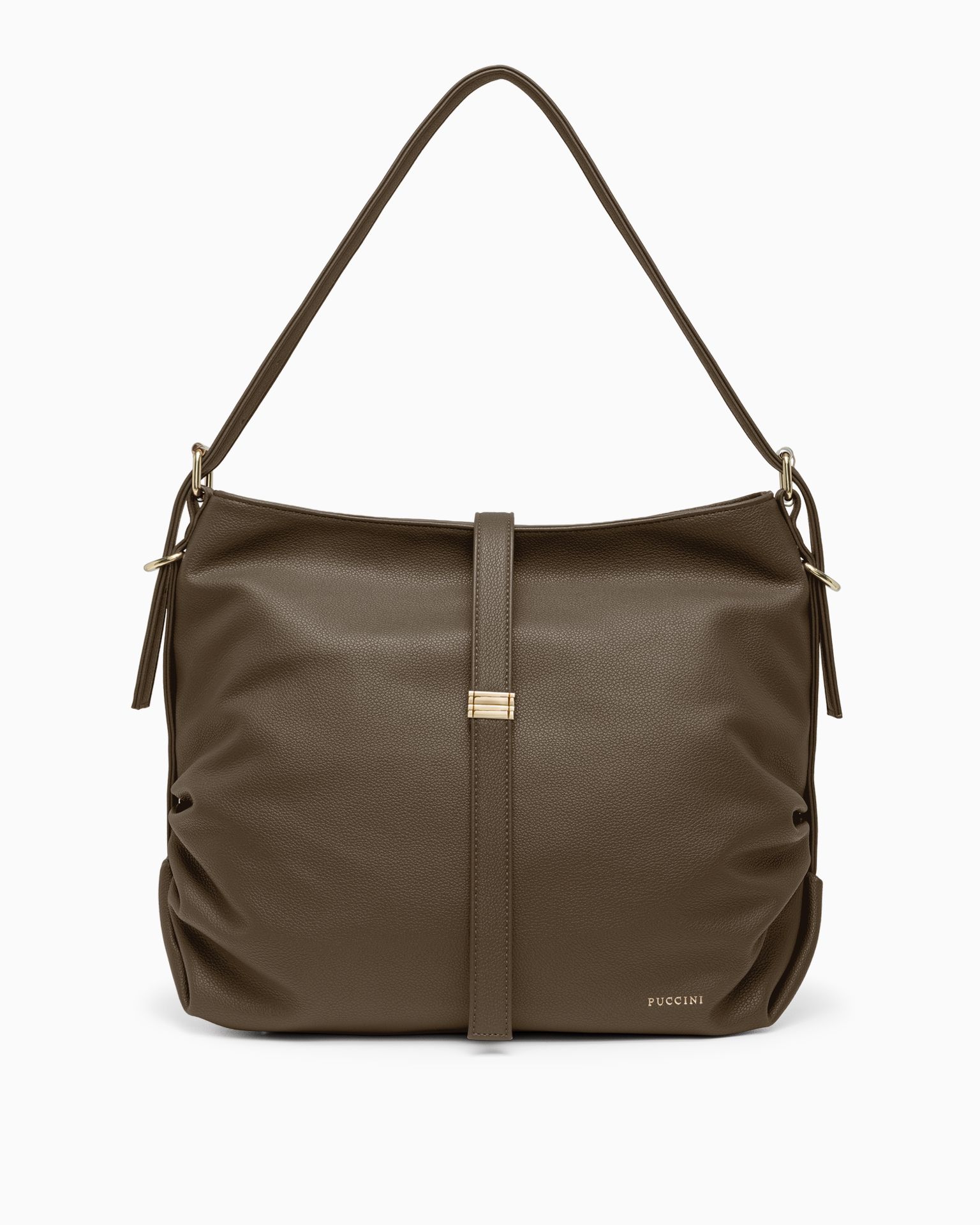 Torebka damska na ramię duża ze skóry ekologicznej brązowa