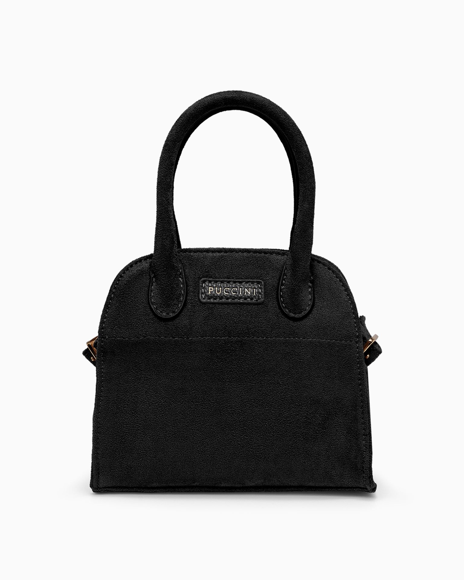 Torebka damska do ręki z dopinanym paskiem czarna