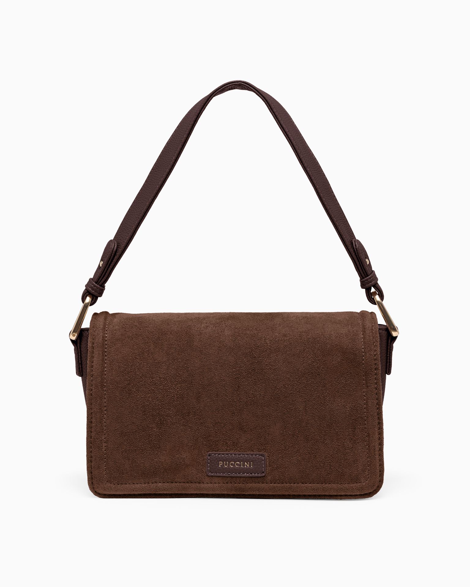 Torebka damska crossbody z ekologicznego zamszu brązowa - Sklep