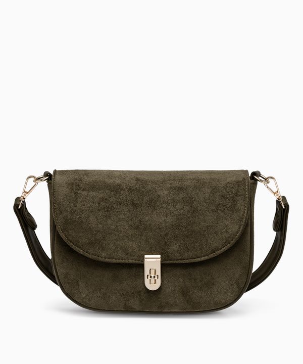 Torebka damska listonoszka z ekologicznego zamszu zielona