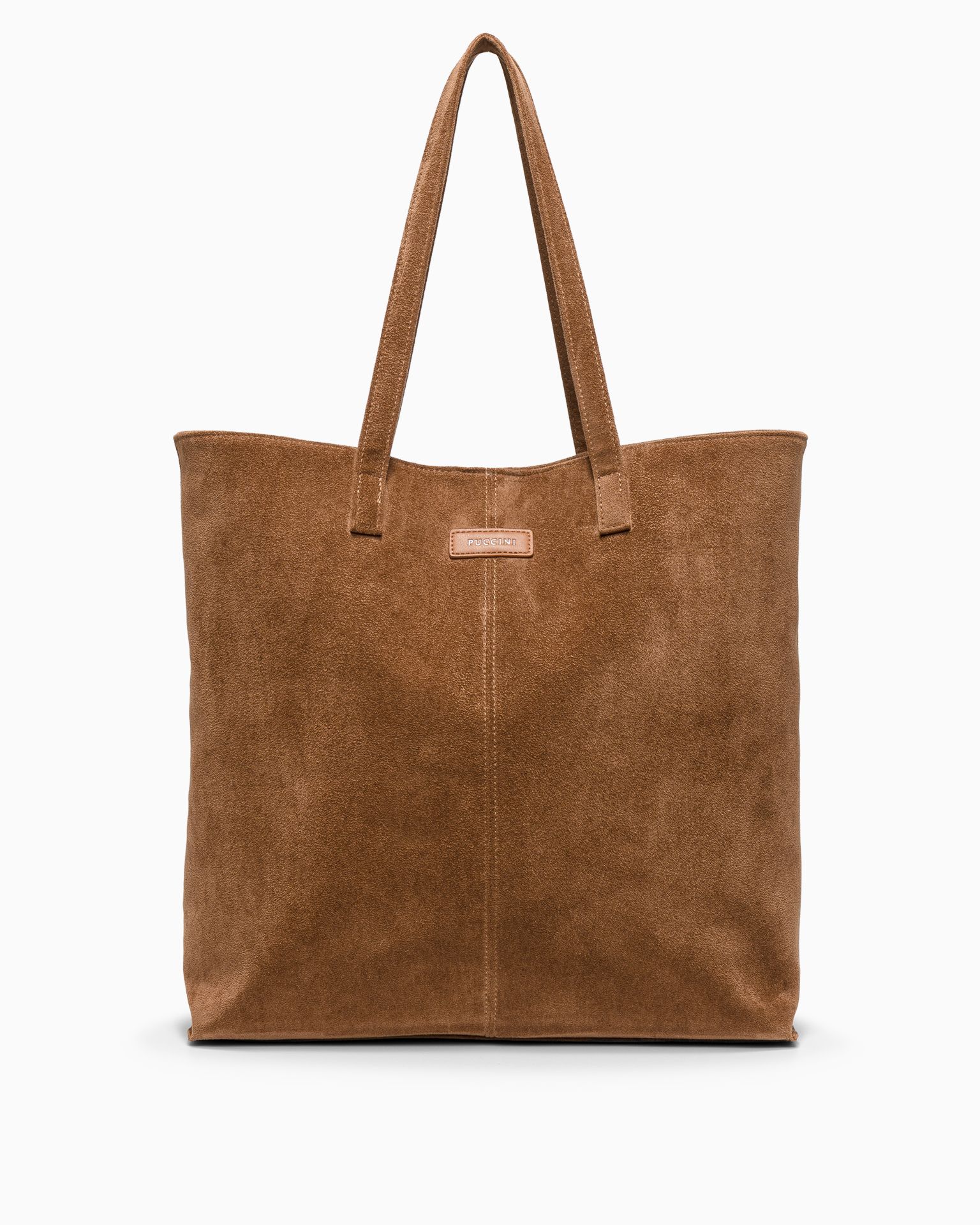 Torebka damska shopperka duża z ekologicznego zamszu jasnobrązowa