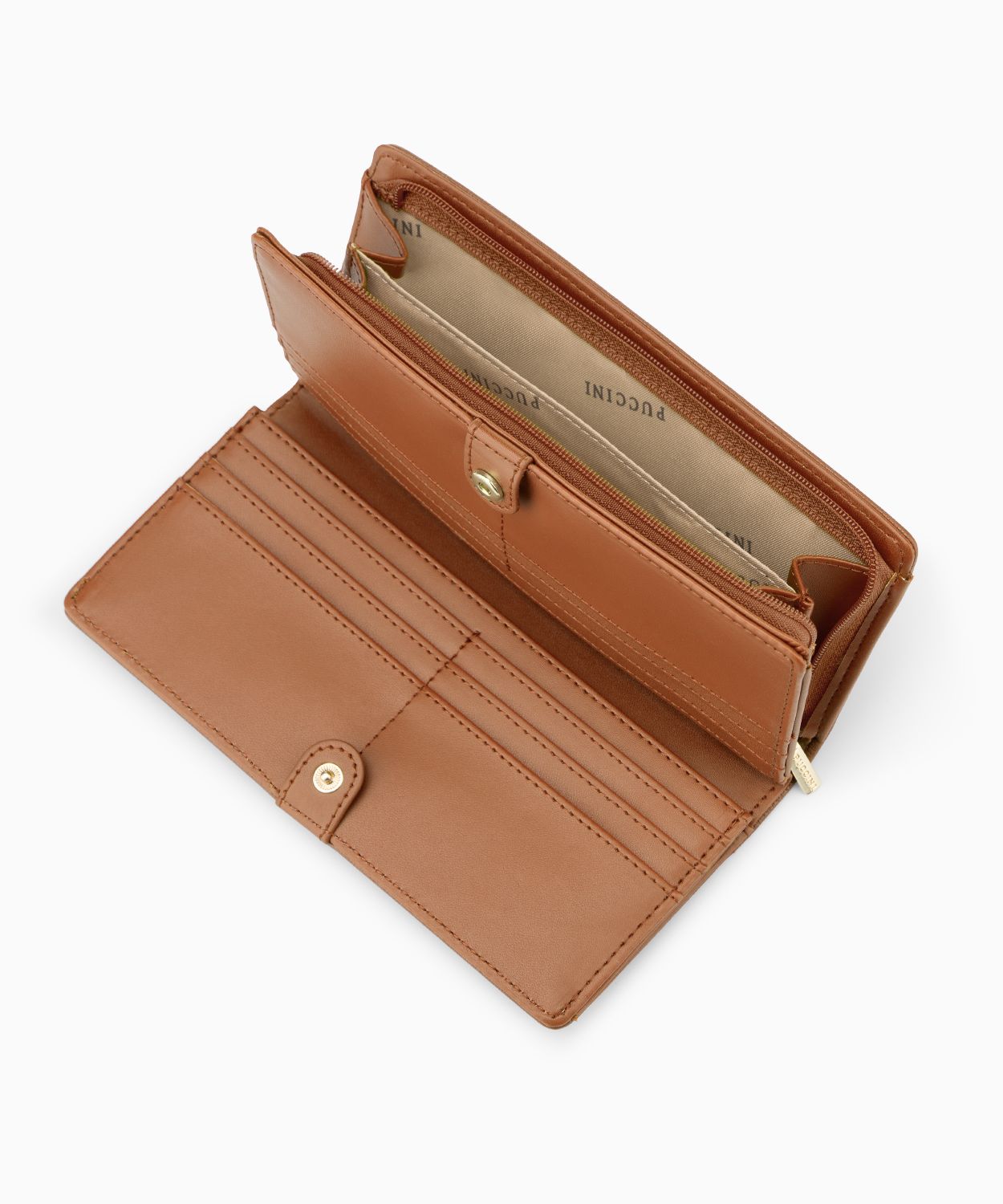 Portfel damski ze skóry ekologicznej o fakturze lizard brązowy