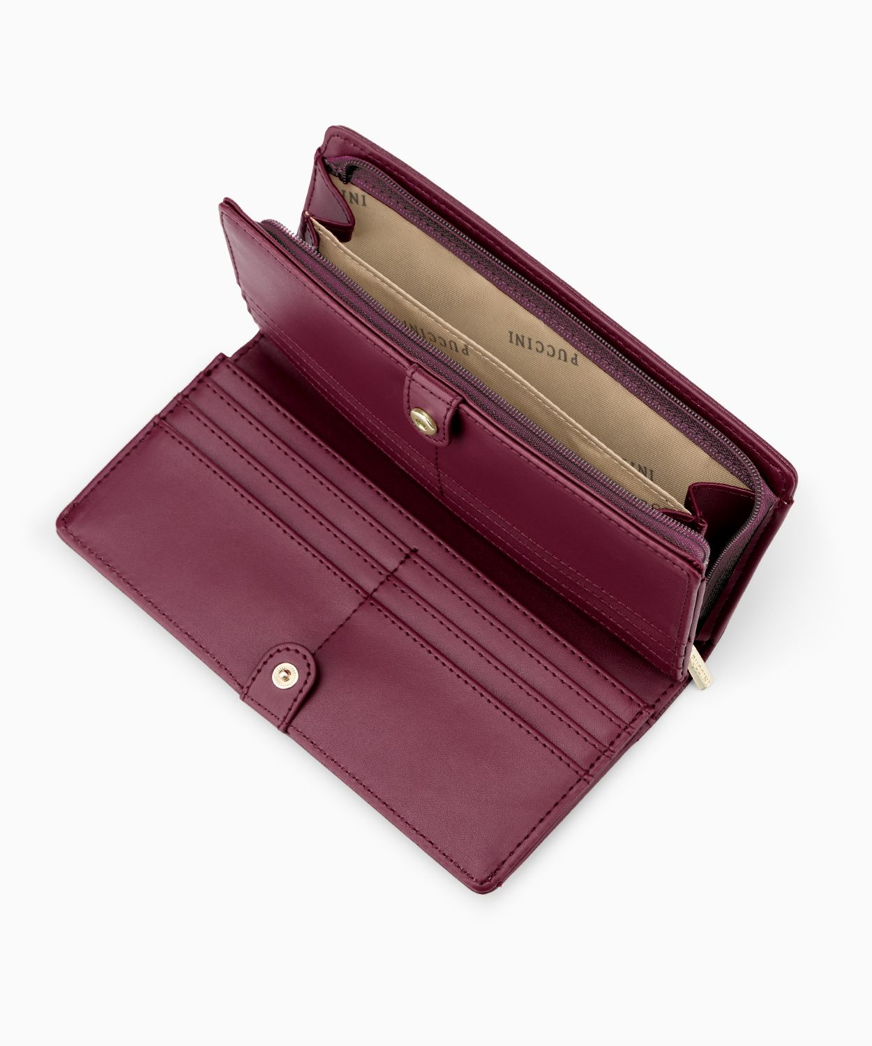 Portfel damski ze skóry ekologicznej o fakturze lizard bordowy 